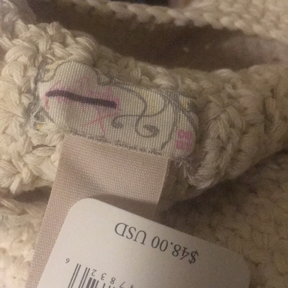 NWT NEW Free People Darla Crochet Beret Ivory White One Size main image 2